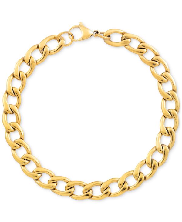 【送料無料】 シモン アイ スミス メンズ ブレスレット・バングル・アンクレット アクセサリー Curb Chain Bracelet in Stainless Steel Gold-Tone
