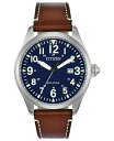 yz V`Y Y rv ANZT[ Eco-Drive Men's Chandler Brown Leather Strap Watch 42mm Brown