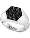 yz GtB[ Y O ANZT[ EFFY&reg; Men's Black Sapphire Hexagon Ring (3/4 ct. t.w.) in Sterling Silver Sterling Silver