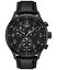 ̵ ƥå  ӻ ꡼ Men's Swiss Chronograph XL Vintage Black Leather Strap Watch 45mm Black