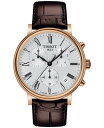 yz eB\bg Y rv ANZT[ Men's Carson Premium Chronograph Brown Leather Strap Watch 41mm Silver