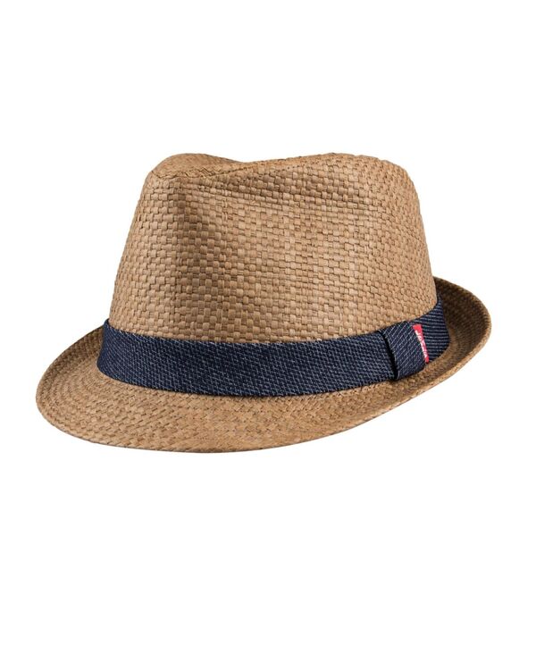 楽天ReVida 楽天市場店【送料無料】 リーバイス メンズ 帽子 アクセサリー Men's Denim Band Straw Fedora Hat Navy Blue