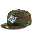 【送料無料】 ニューエラ メンズ 帽子 アクセサリー Men 039 s Camo Miami Dolphins Woodland 59FIFTY Fitted Hat Camo