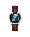 yz n~g Y rv ANZT[ Men's Automatic Jazzmaster Open Heart Smoked Blue Stainless Steel Strap Watch 40mm Blue