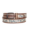 【送料無料】 ナウティカ メンズ ベルト アクセサリー Men's Logo Ribbon with Leather Trim Belt Beige