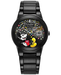 【送料無料】 シチズン レディース 腕時計 アクセサリー Eco-Drive Unisex Disney Mickey Mouse Black Stainless Steel Bracelet Watch 40mm Black