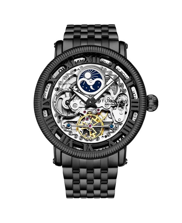 楽天ReVida 楽天市場店【送料無料】 ストゥーリング メンズ 腕時計 アクセサリー Original Model 3922 Men's Skeleton Automatic Stainless Steel Link Bracelet Watch Black