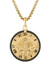 yz uo Y rv ANZT[ Men's Chronos God of Time Black Diamond (1/4 ct. t.w.) Pendant Necklace in 14k Gold-Plated Sterling Silver 24