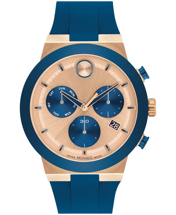 【送料無料】 モバド メンズ 腕時計 アクセサリー Men's Bold Fusion Swiss Quartz Chrono Blue Silicone Watch 44mm Blue