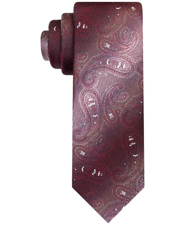 yz @nEZ Y lN^C ANZT[ Men's Shimmering Paisley Long Tie Wine