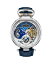 【送料無料】 ストゥーリング メンズ 腕時計 アクセサリー Men's Automatic Dual Time Alloy Case Skeleton Dial Alligator Embossed Genuine Leather Strap Watch Blue