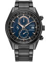 yz V`Y Y rv ANZT[ Eco-Drive Men's Chronograph Sport Luxury Radio Control Black-Tone Stainless Steel Bracelet Watch 43mm Black