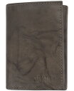 yz PlXR[ Y z ANZT[ Men's Leather RFID Extra-Capacity Trifold Grey