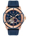 【送料無料】 ブロバ メンズ 腕時計 アクセサリー Men's Automatic Marine Star Blue Silicone Strap Watch 45mm Blue/Blue