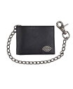 yz fBbL[Y Y z ANZT[ Security Leather Slimfold Men's Wallet with Chain Black