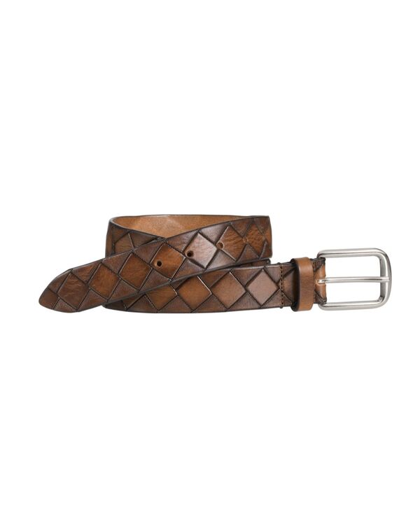 【送料無料】 ジョンストンアンドマーフィー メンズ ベルト アクセサリー Basketweave Belt Tan
