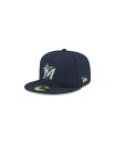 【送料無料】 ニューエラ メンズ 帽子 アクセサリー Miami Marlins Re-Dub 59FIFTY Fitted Cap Navy