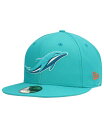 yz j[G Y Xq ANZT[ Men's Aqua Miami Dolphins Omaha Elemental 59FIFTY Fitted Hat Aqua