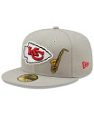  ニューエラ メンズ 帽子 アクセサリー Men's Gray Kansas City Chiefs City Describe 59FIFTY Fitted Hat Gray