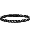 yz uo Y rv ANZT[ Men's Link Bracelet in Black-Plated Stainless Steel Na