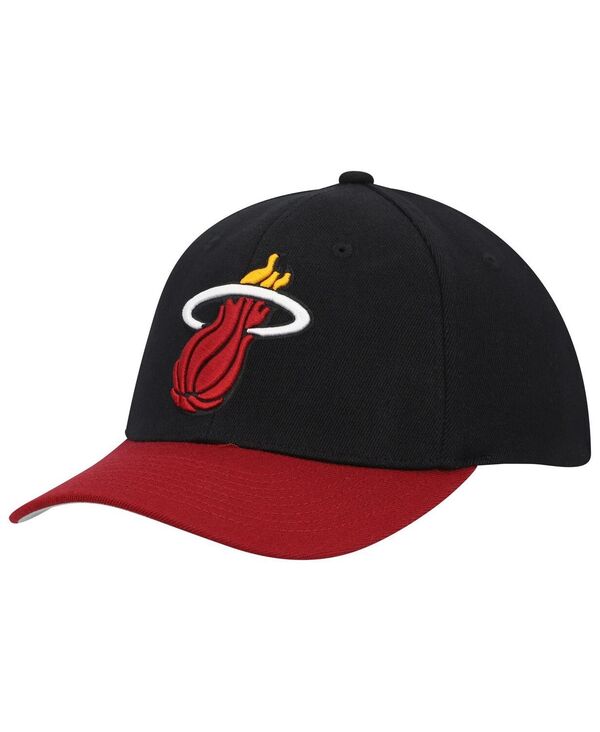 ミッチェル＆ネス 【送料無料】 ミッチェル&ネス メンズ 帽子 アクセサリー Men's Black Red Miami Heat MVP Team Two-Tone 2.0 Stretch-Snapback Hat Black Red