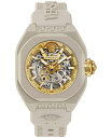 【送料無料】 ヴェルサーチ メンズ 腕時計 アクセサリー Men's Swiss Automatic V-Legend Skeleton Beige Rubber Strap Watch 42mm Beige Eco Ceramic