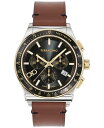 yz T@g[ tFK Y rv ANZT[ Men's 1927 Swiss Chronograph Brown Leather Strap Watch 42mm Stainless Steel