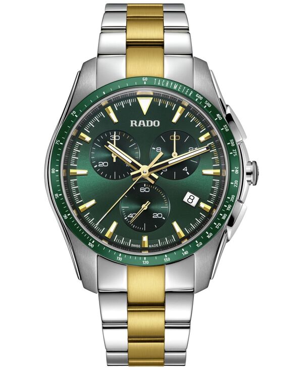 【送料無料】 ラド メンズ 腕時計 アクセサリー Men's Swiss Chronograph Hyperchrome Two-Tone Stainless Steel Bracelet Watch 45mm Green