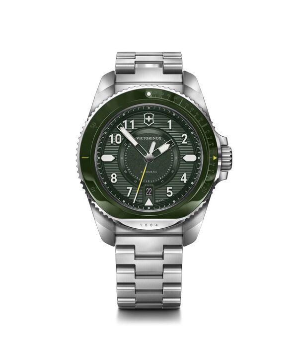 ̵ ӥȥΥå  ӻ ꡼ Men's Journey 1884 Automatic Three Hands Steel Ceramic Watch 43mm Green