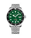 yz XgD[O Y rv ANZT[ Men's Automatic Dive Watch Stainless Steel Case Jubilee bracelet 20 ATM Water Resistant Seiko NH35 Movement Green