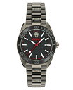 yz FT[` Y rv ANZT[ Men's Swiss Black Ion Plated Stainless Steel Bracelet Watch 42mm Black