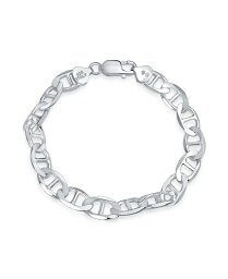 【送料無料】 ブリング メンズ ブレスレット・バングル・アンクレット アクセサリー Men's Thick Heavy Solid .925 Sterling Silver 9MM Marine Anchor Mariner Chain Link Bracelet For Men 9 Inch Silver