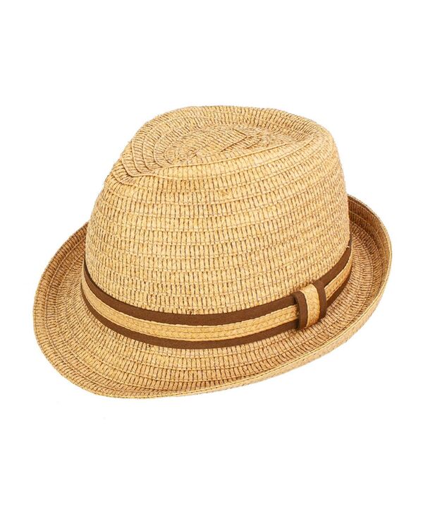 ピーターグリム 【送料無料】 ピーターグリム メンズ 帽子 アクセサリー Evan Braided Straw Fedora Hat Tan