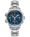 yz n~g Y rv ANZT[ Men's Swiss Chronograph Khaki XWind Stainless Steel Bracelet Watch 46mm Silver