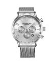 yz XgD[O Y rv ANZT[ Men's Silver Tone Mesh Stainless Steel Bracelet Watch 48mm Silver