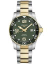 yz W Y rv ANZT[ Men's Swiss Automatic HydroConquest Two-Tone Stainless Steel Bracelet Watch 41mm Green