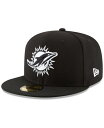 【送料無料】 ニューエラ メンズ 帽子 アクセサリー Men 039 s Miami Dolphins B-Dub 59FIFTY Fitted Cap Black