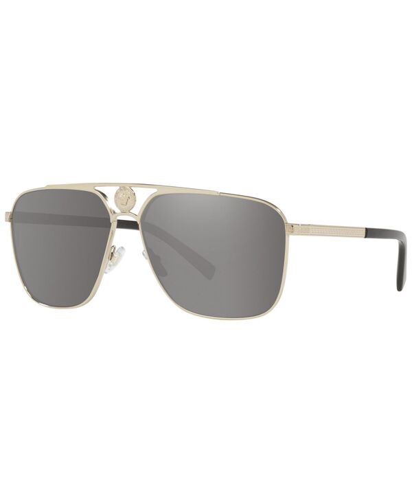 【送料無料】 ヴェルサーチ メンズ サングラス・アイウェア アクセサリー Men's Sunglasses VE2238 Pale Gold-Tone