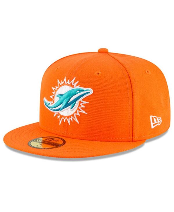  ニューエラ メンズ 帽子 アクセサリー Men's Orange Miami Dolphins Omaha 59FIFTY Hat Orange