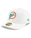 【送料無料】 ニューエラ メンズ 帽子 アクセサリー Men 039 s White Miami Dolphins Historic Omaha Low Profile 59FIFTY Fitted Hat White