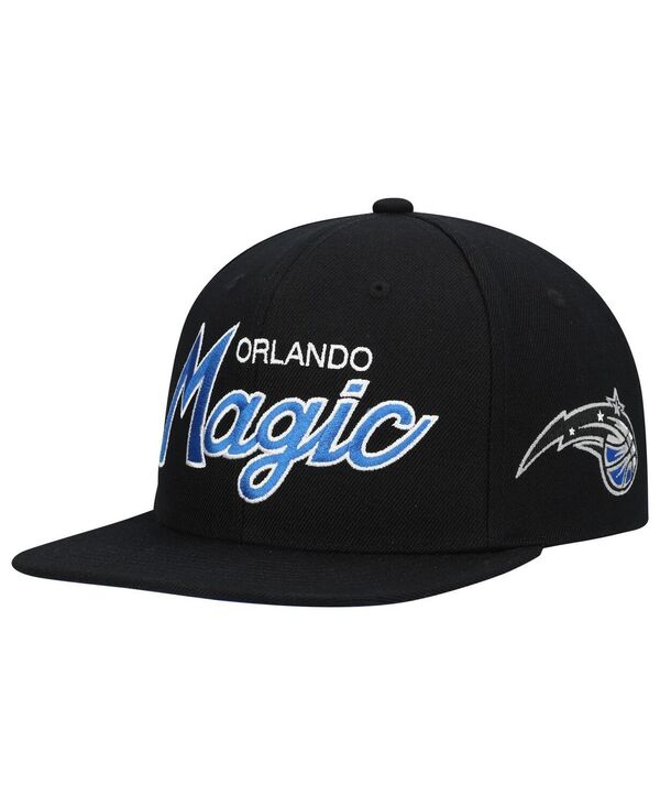 ミッチェル＆ネス 【送料無料】 ミッチェル&ネス メンズ 帽子 アクセサリー Men's Black Orlando Magic Hardwood Classics Script 2.0 Snapback Hat Black