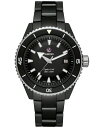 yz h Y rv ANZT[ Men's Swiss Automatic Captain Cook Diver Black Ceramic Bracelet Watch 43mm No Color