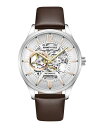 yz PlXR[ Y rv ANZT[ Men's Automatic Brown Dark Genuine Leather Strap Watch 42mm Brown Dark