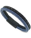yz V AC X~X Y uXbgEoOEANbg ANZT[ Men's Multi-Tone Fiber Double Row Band in Black Ion-Plated Stainless Steel Black Multi