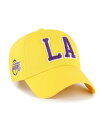 yz 47uh Y Xq ANZT[ Men's Gold Los Angeles Lakers Hand Off Clean Up Adjustable Hat Gold