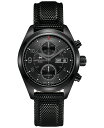 yz n~g Y rv ANZT[ Men's Swiss Automatic Khaki Field Black Rubber Strap Watch 42mm H71626735 Black