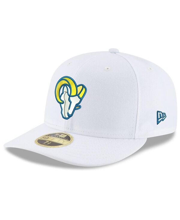 ニューエラ メンズ アクセサリー 帽子 ロゴ New Era Men's White Los Angeles Rams Alternate Logo Omaha Low Profile 59FIFTY Fitted Hat White ホワイト