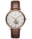 yz GuCGeB[ Y rv ANZT[ Men's Legacy Slim Automatic Brown Leather Watch 42mm Brown