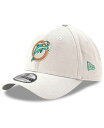 【送料無料】 ニューエラ メンズ 帽子 アクセサリー Men 039 s White Miami Dolphins Throwback Logo Iced II 39THIRTY Flex Hat White