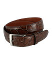 リー 【送料無料】 トラファルガー メンズ ベルト アクセサリー Men's Toby Mock Turtle Embossed Italian Leather 35mm Belt Brown